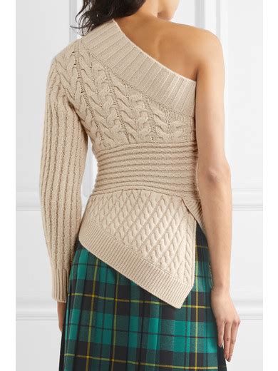 burberry one shoulder cashmere sweater|burberry cashmere sweater and bottom.